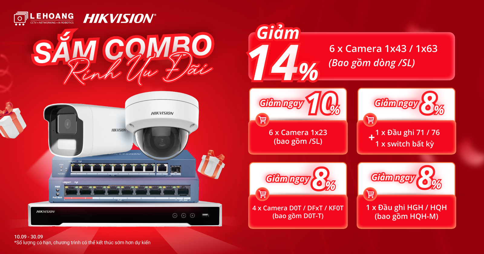 Khuyến mãi sắm combo rinh ưu đãi khi mua camera đầu ghi switch Hikvision - Hikvision Việt Nam